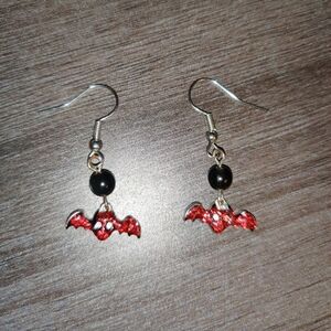 Goth Halloween Bat Dangle drop charm earrings Punk Emo Witch